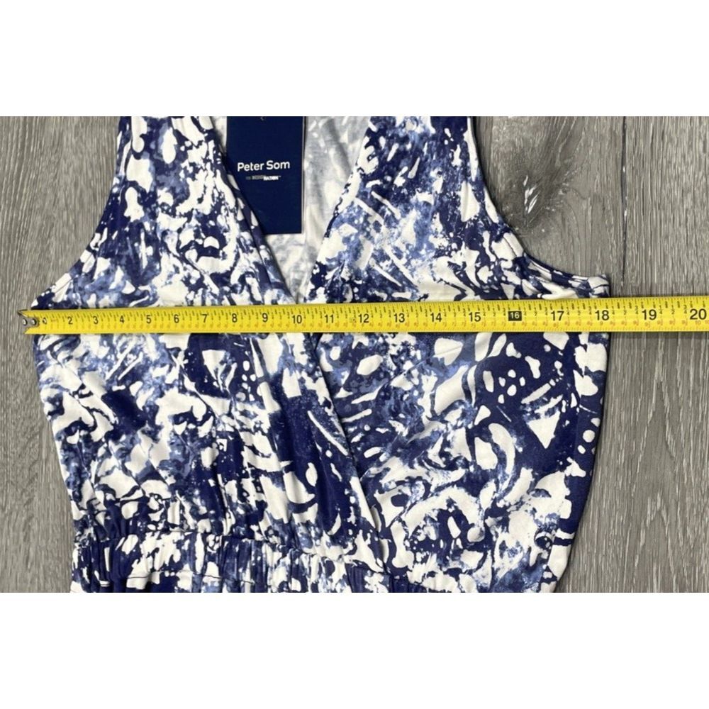 Peter Som Design Nation St. Barts Sleeveless Maxi Dress Blue White Size‎ M New - Picture 13 of 15